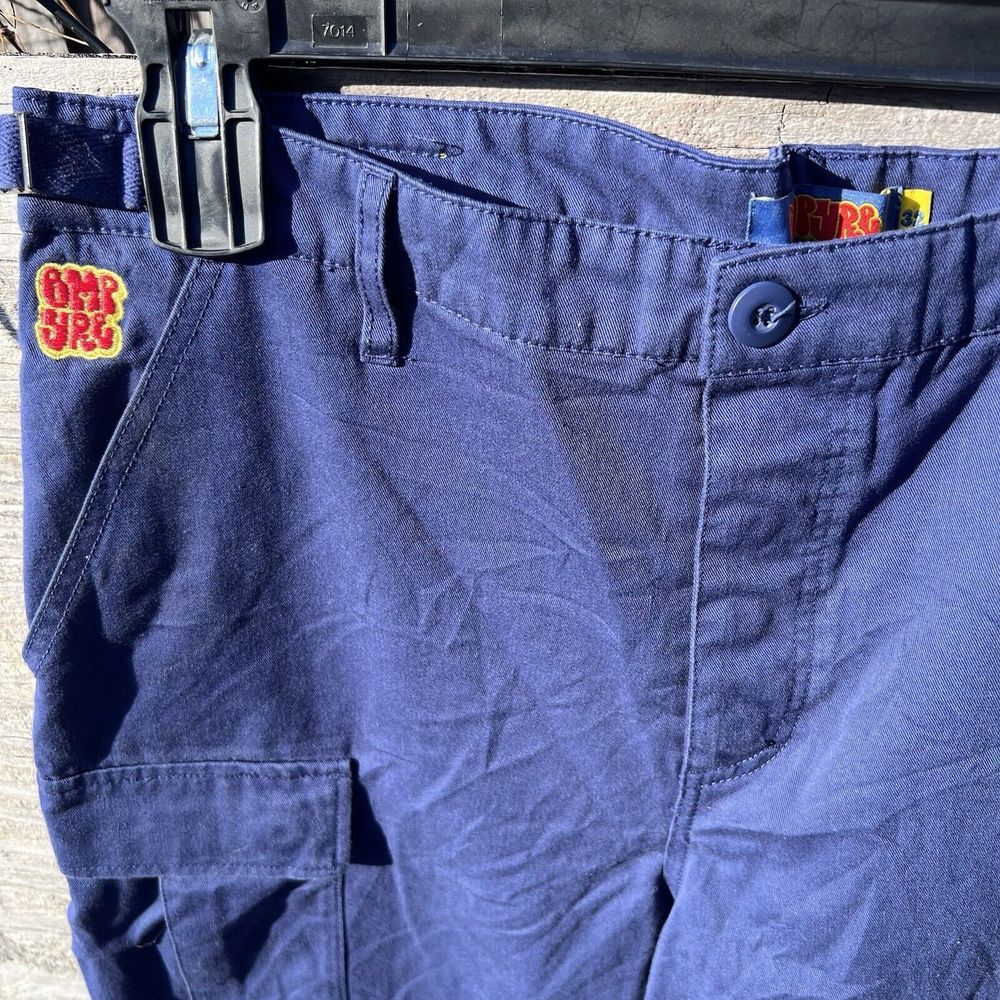 Men's Blue Cargo Pants - Picture 2 of 10